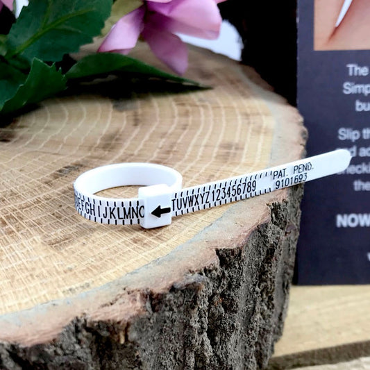 Adjustable ring sizer in UK Alphabetical measurements