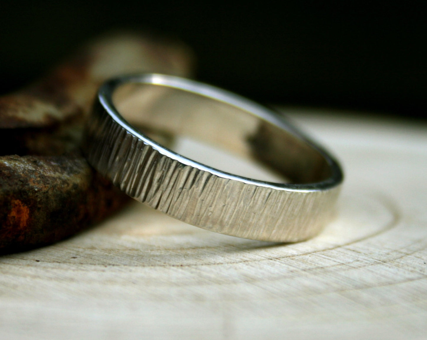 Silver Tree Bark Ring by Curious Magpie