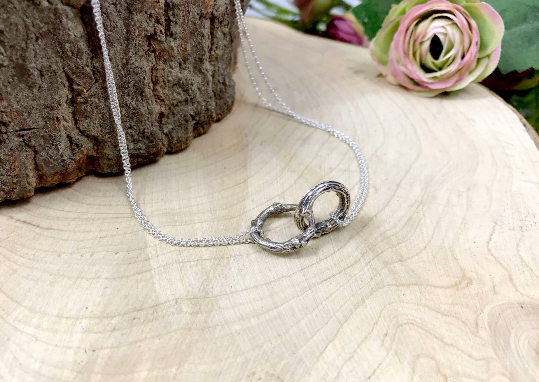 Silver Infinity Twig Necklace by Curious Magpie Jewellery