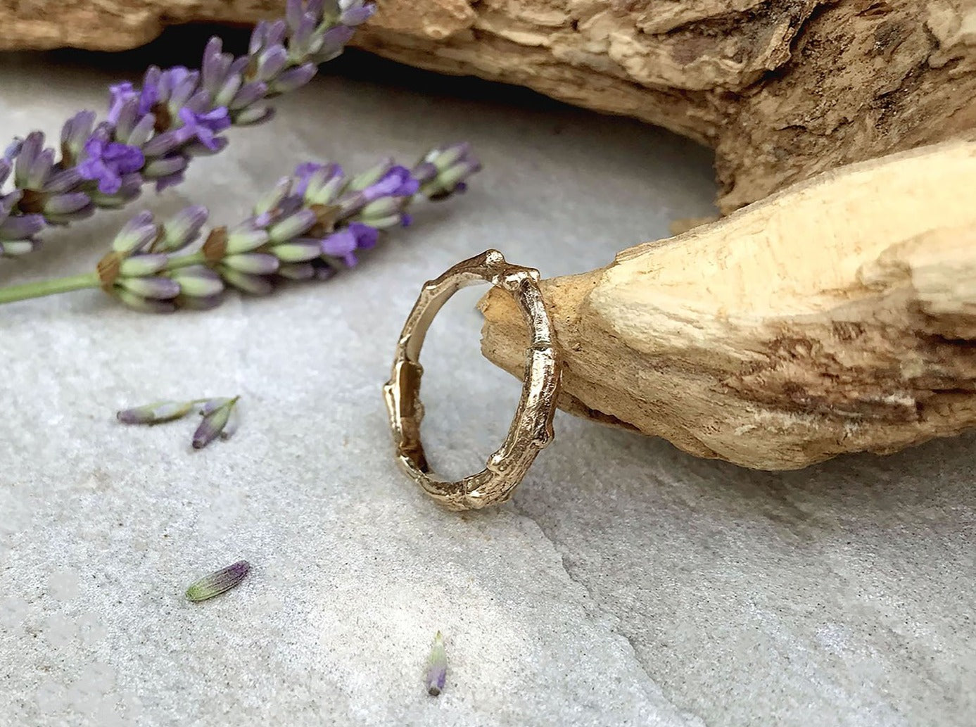 9ct Yellow Gold Twig Ring by Curious Magpie 