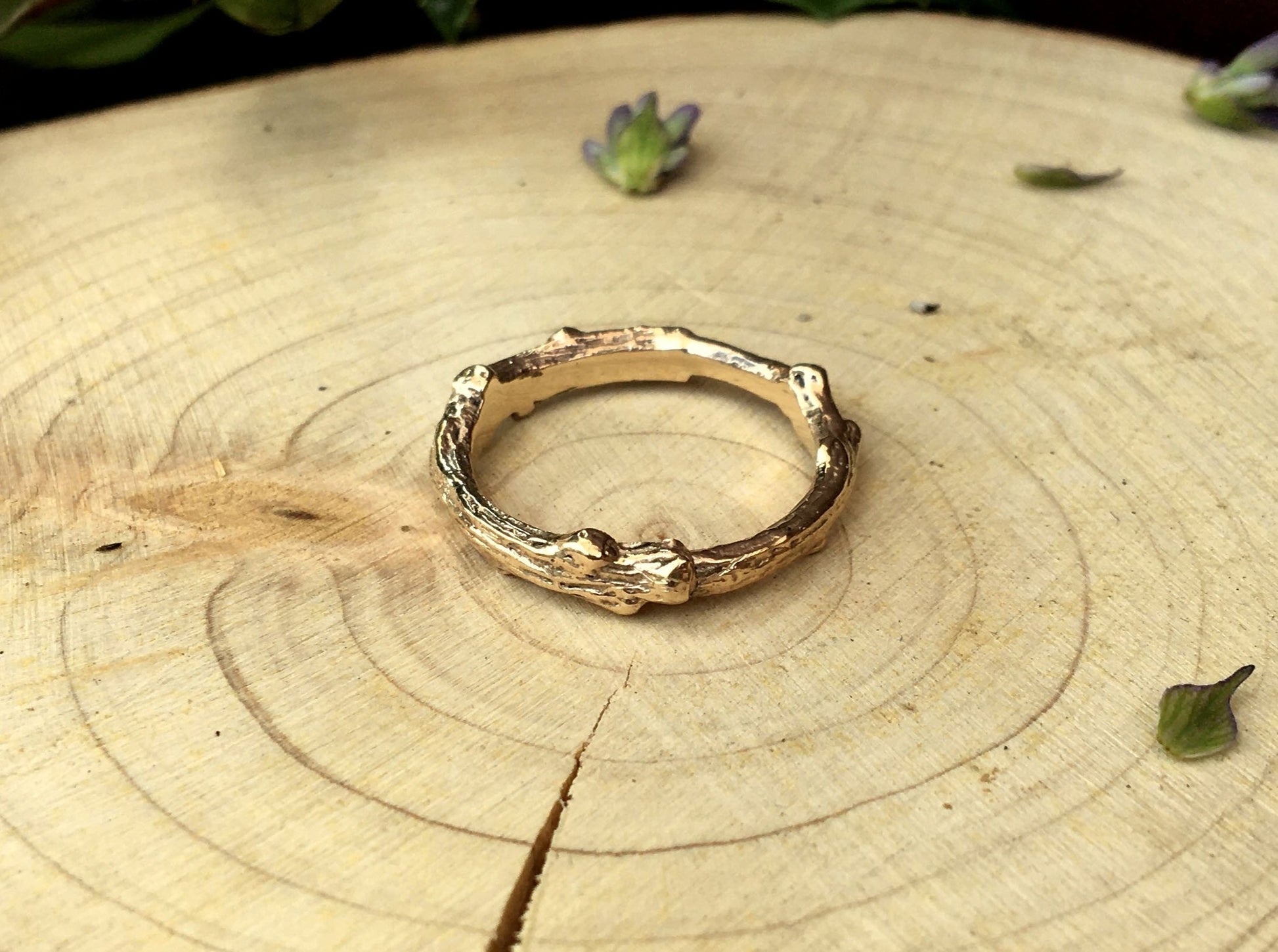 9ct Yellow Gold Twig Ring by Curious Magpie 