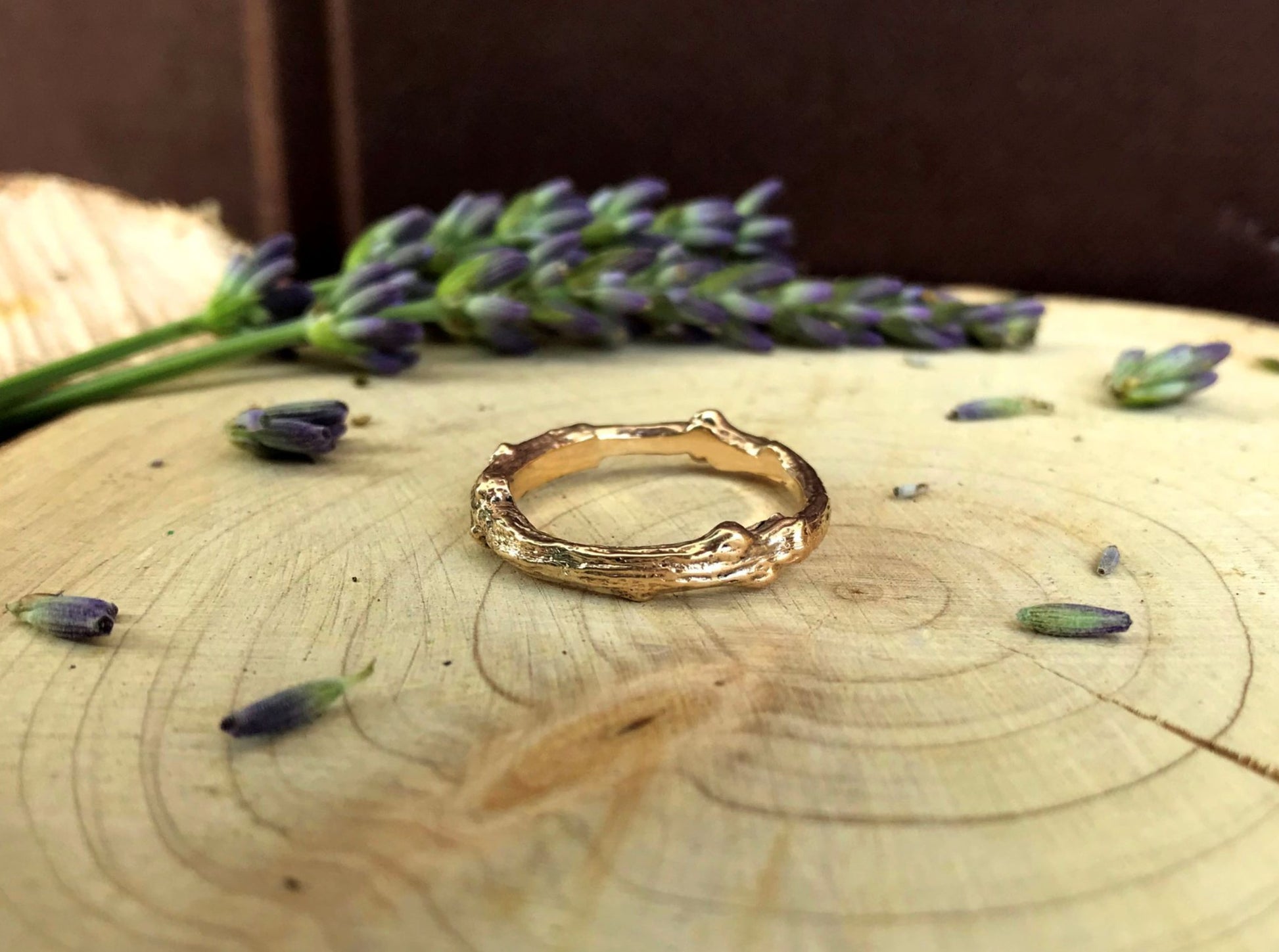 9ct Yellow Gold Twig Ring by Curious Magpie 