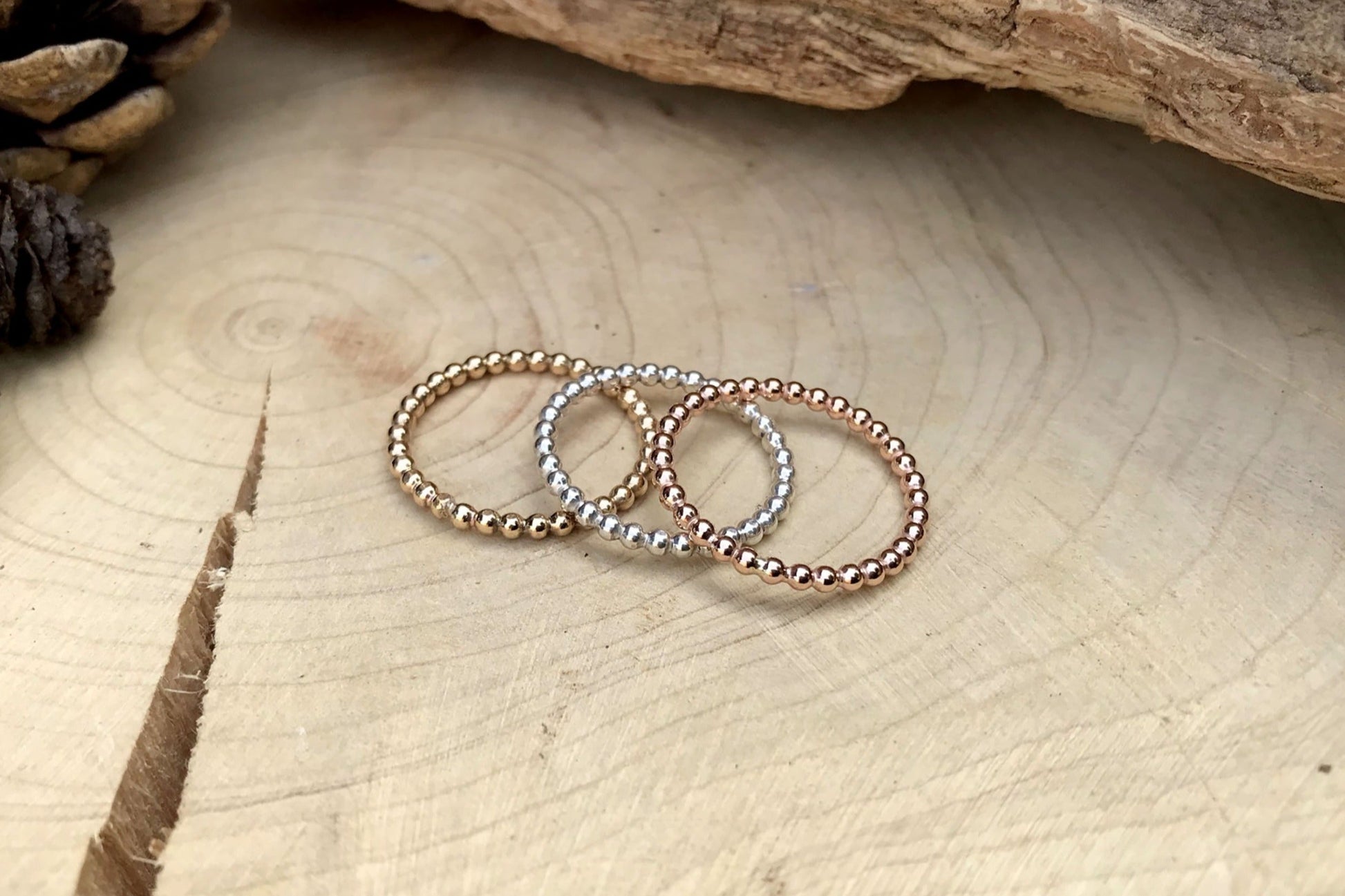 Silver Berry Stacking Ring by Curious Magpie Jewellery