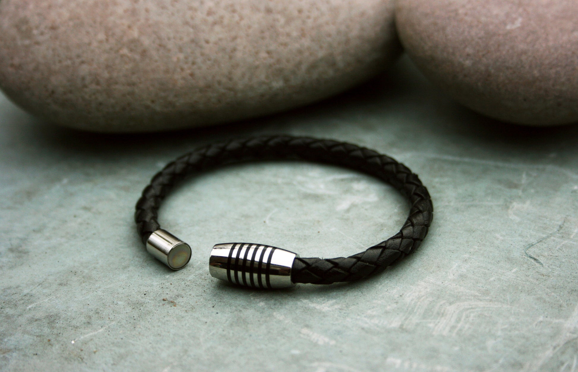Black Leather Apollo Bracelet - Curious Magpie Jewellery - 3