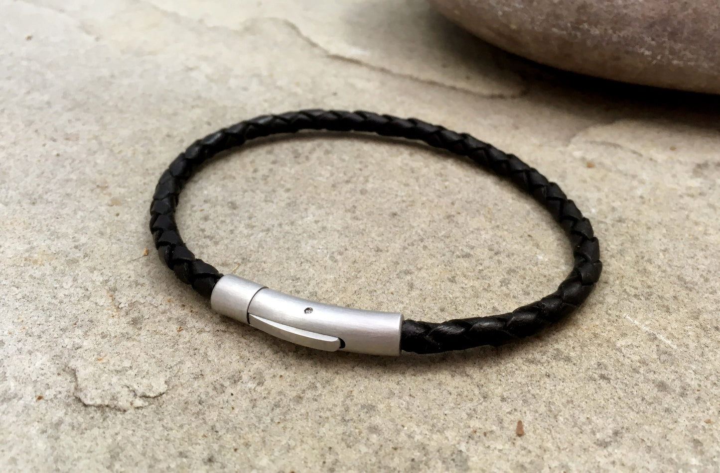 Black Leather Attexo Bracelet