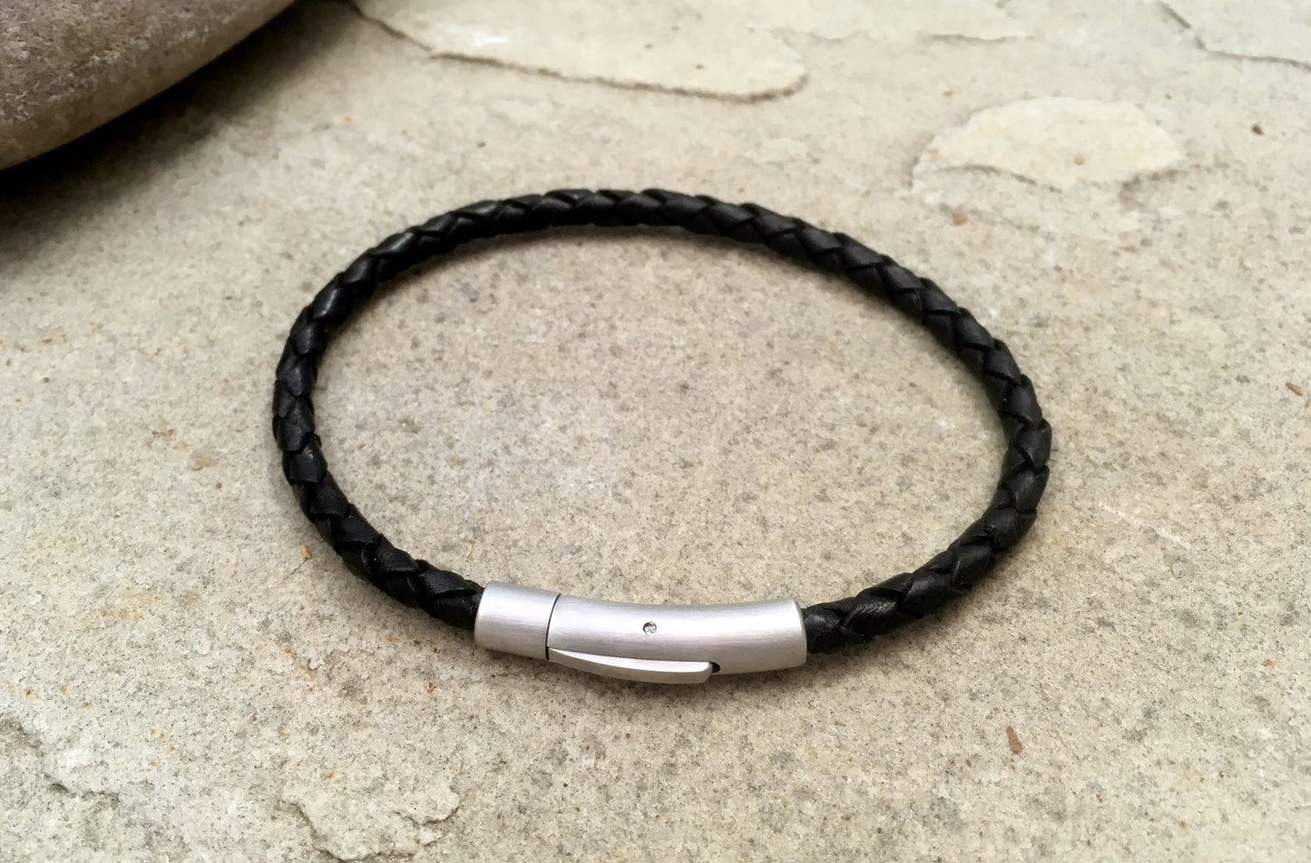 Black Leather Attexo Bracelet