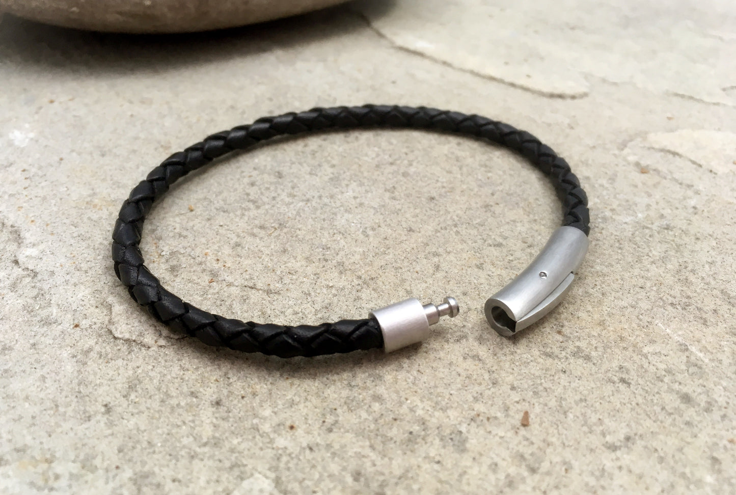 Black Leather Attexo Bracelet