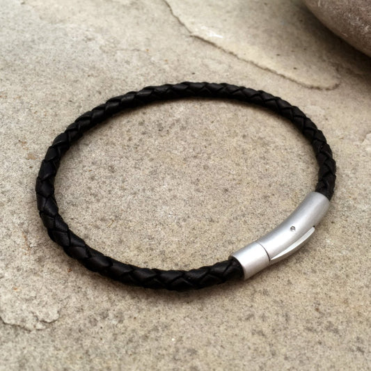 Black Leather Attexo Bracelet