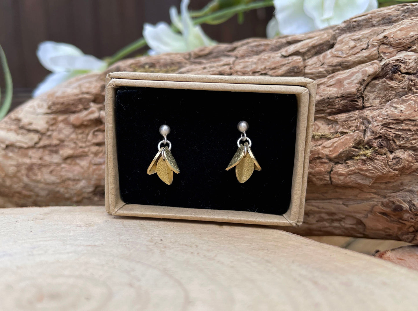 Brass Bluebell Earrings by Curious Magpie Jewellery