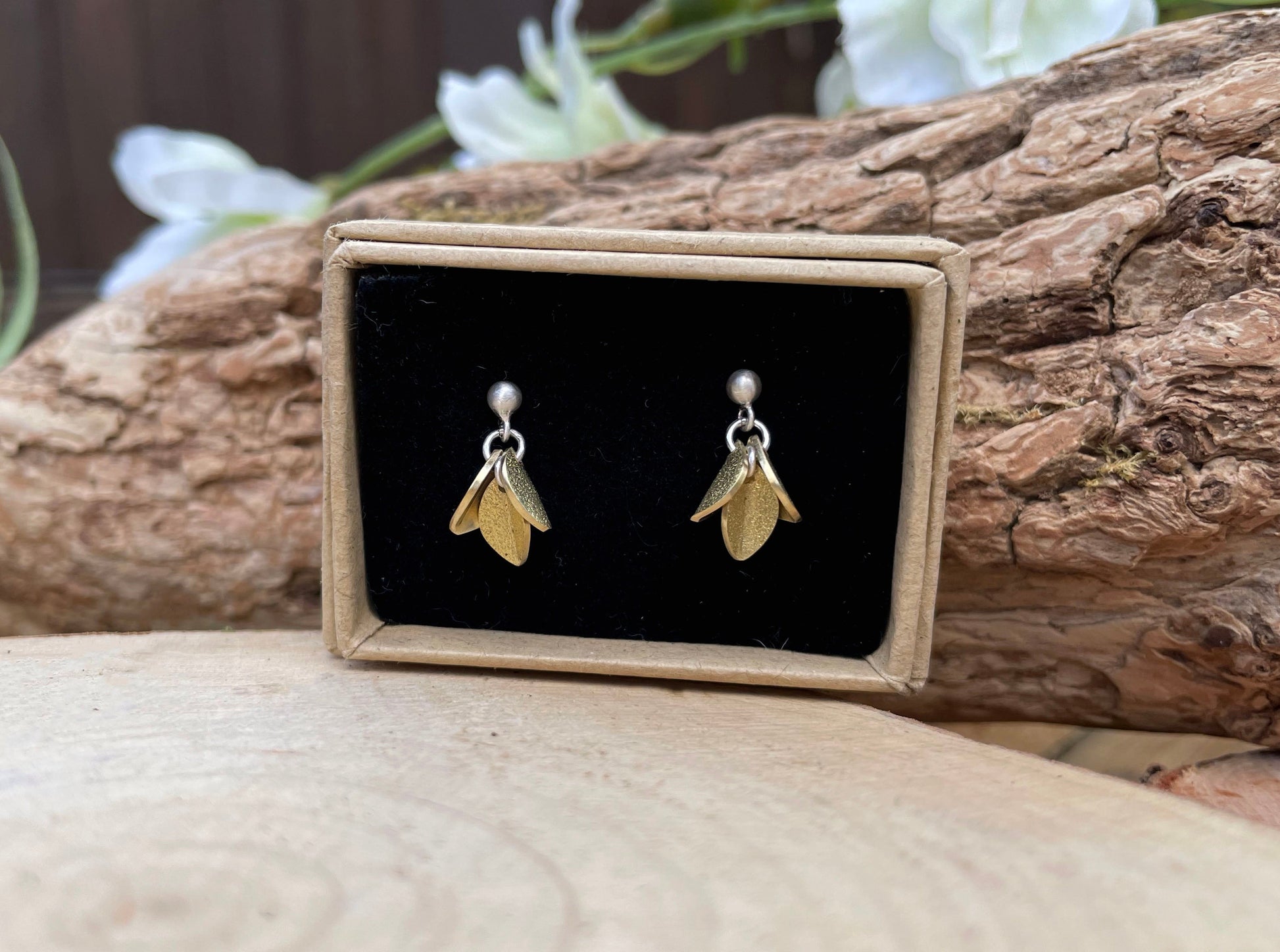 Brass Bluebell Earrings by Curious Magpie Jewellery