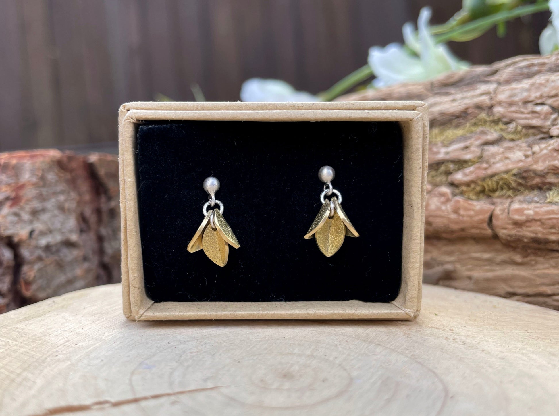 Brass Bluebell Earrings by Curious Magpie Jewellery