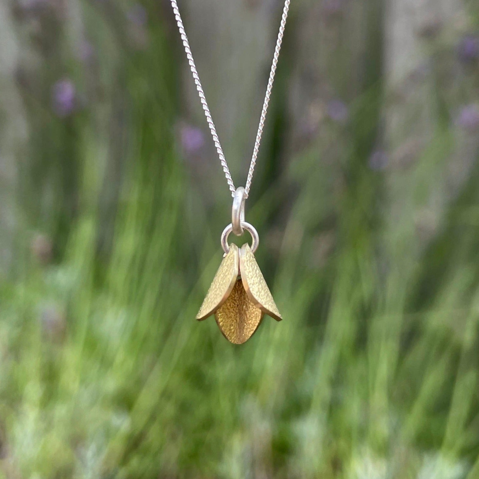 Brass Bluebell Necklace by Curious Magpie Jewellery
