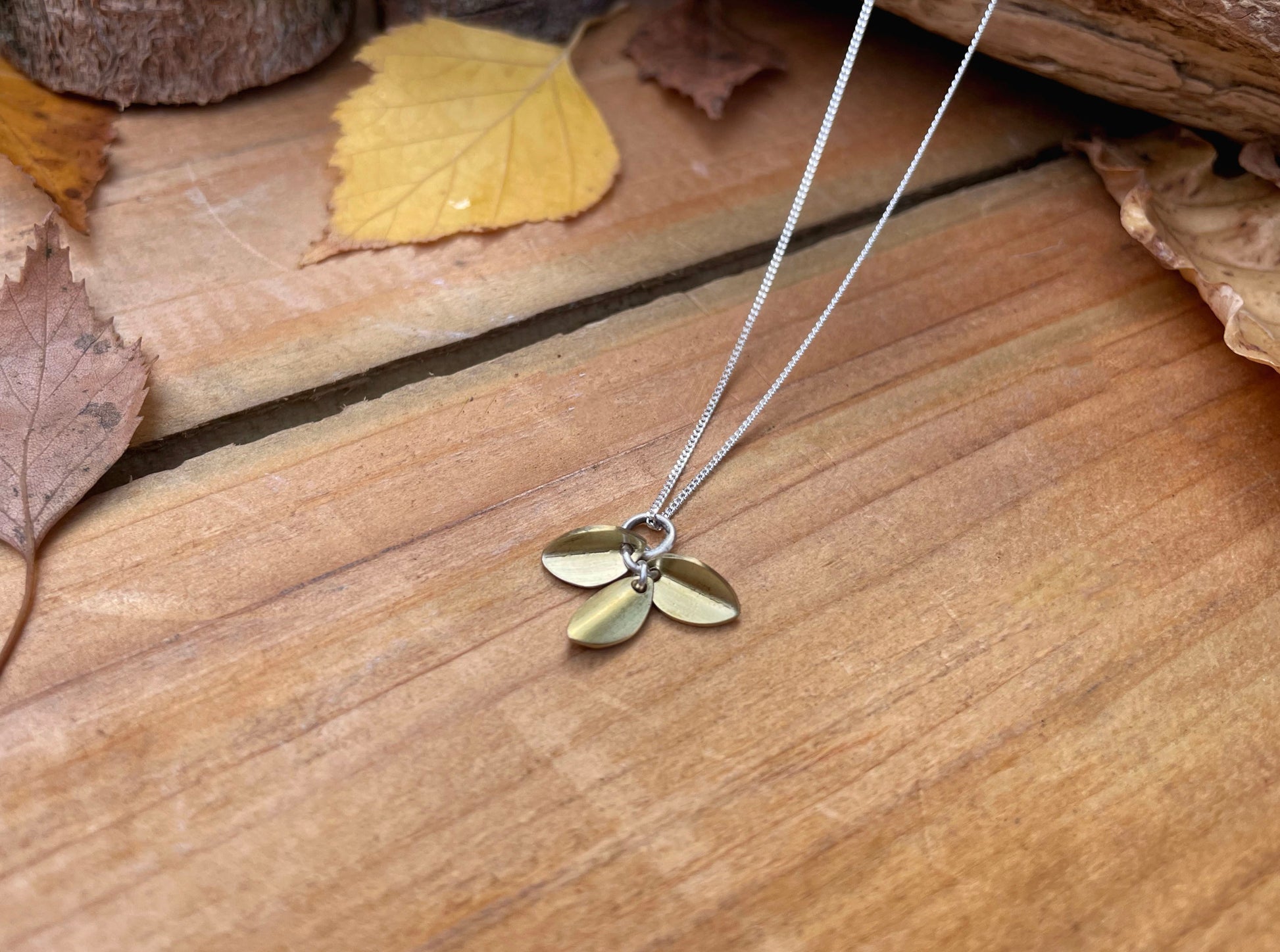 Brass Bluebell Necklace by Curious Magpie Jewellery