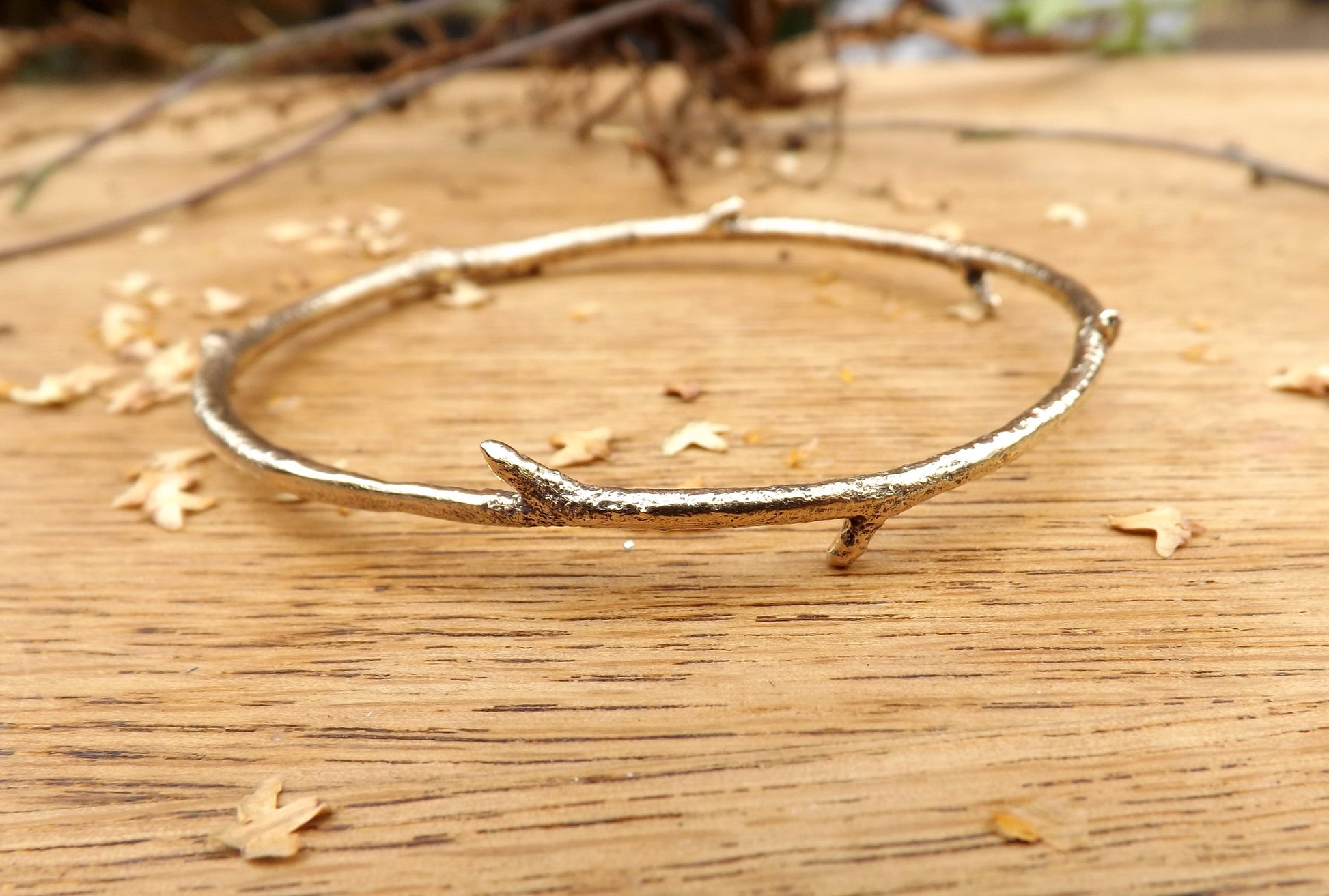 Brass Twig Bangle - Curious Magpie Jewellery - 4