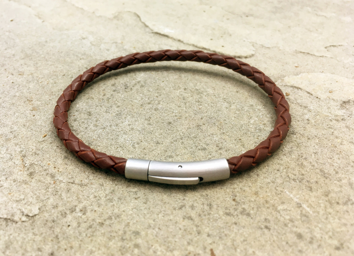 Men's Brown Leather Attexo Bracelet by Curious Magpie Jewellery