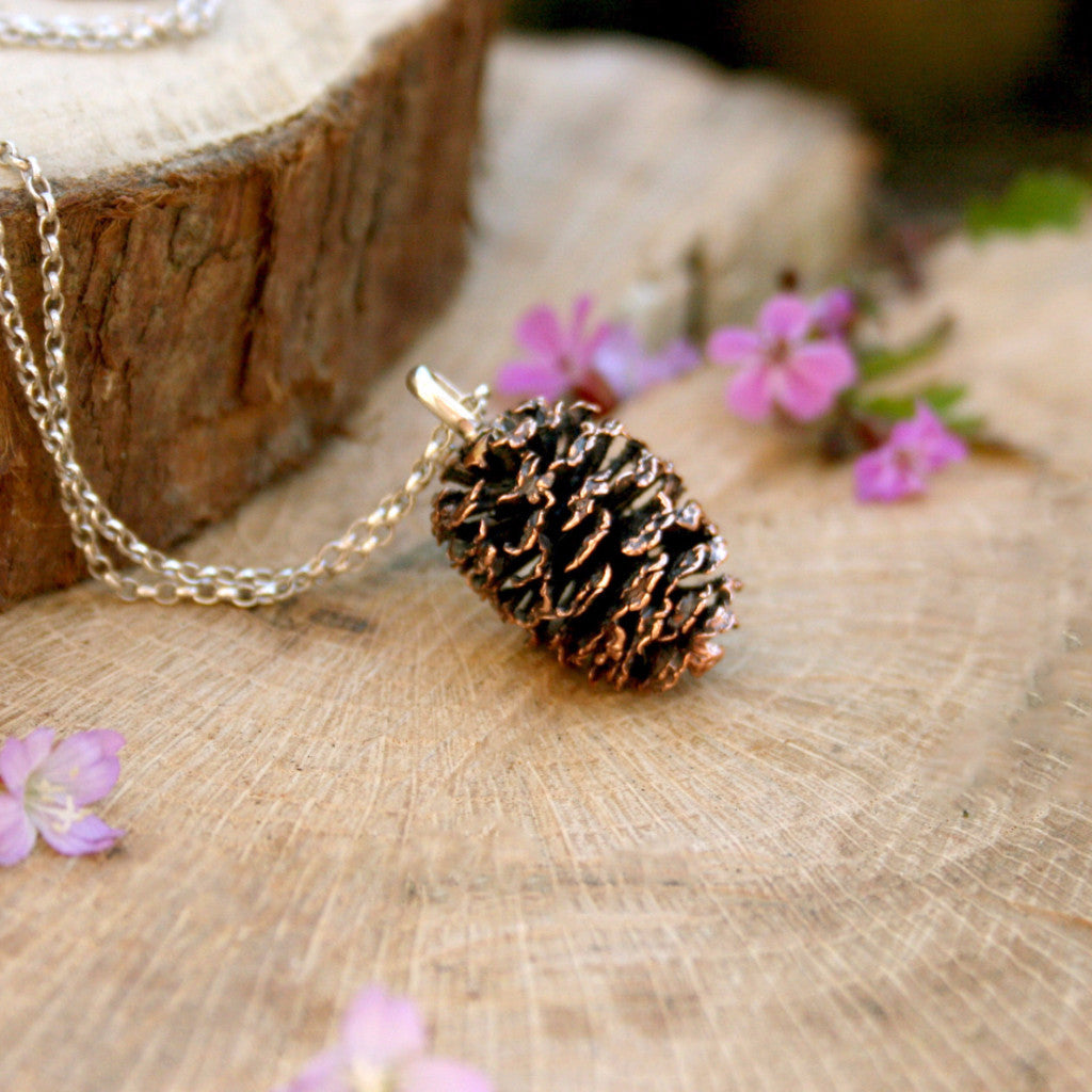 Chunky Copper Pinecone Necklace - Curious Magpie Jewellery - 1