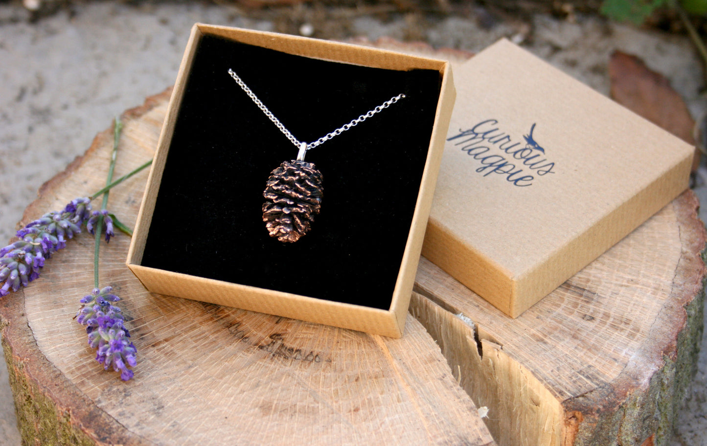 Chunky Copper Pinecone Necklace - Curious Magpie Jewellery - 3