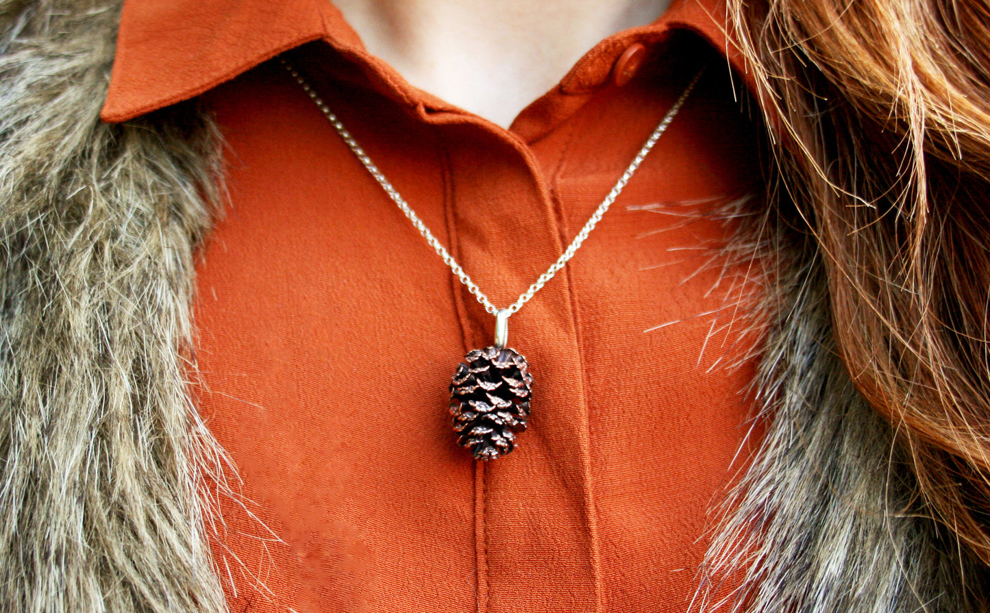 Chunky Copper Pinecone Necklace - Curious Magpie Jewellery - 4