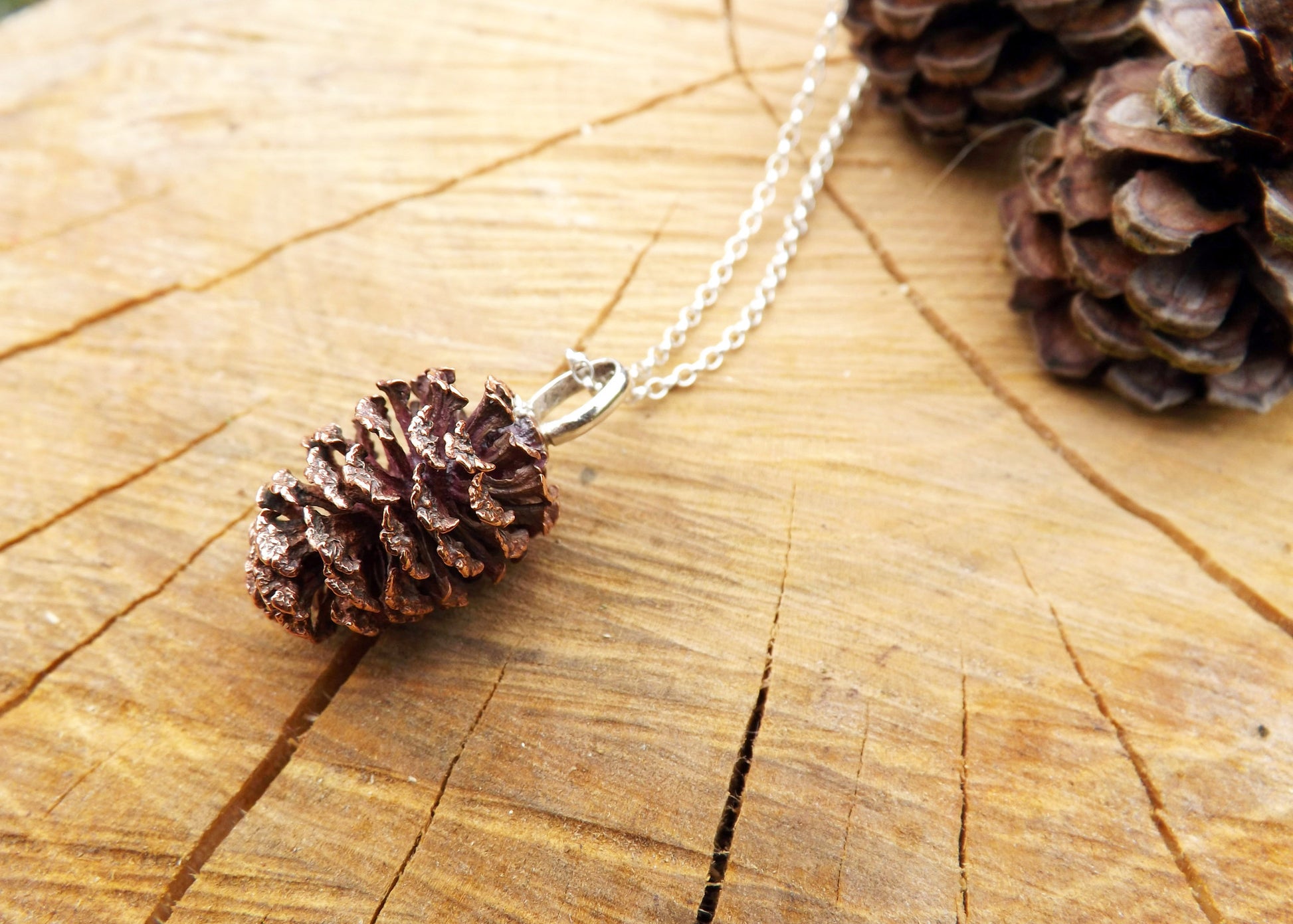 Chunky Copper Pinecone Necklace - Curious Magpie Jewellery - 2