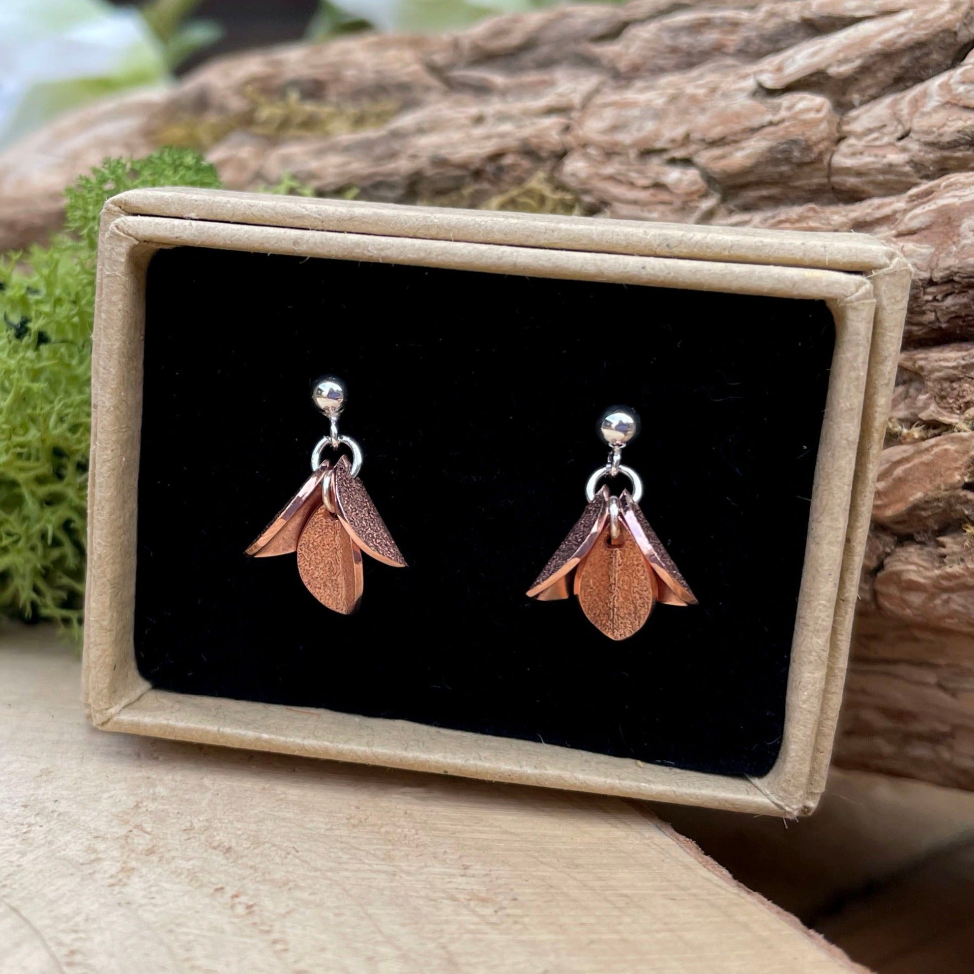 Copper Bluebell Earrings by Curious Magpie Jewellery