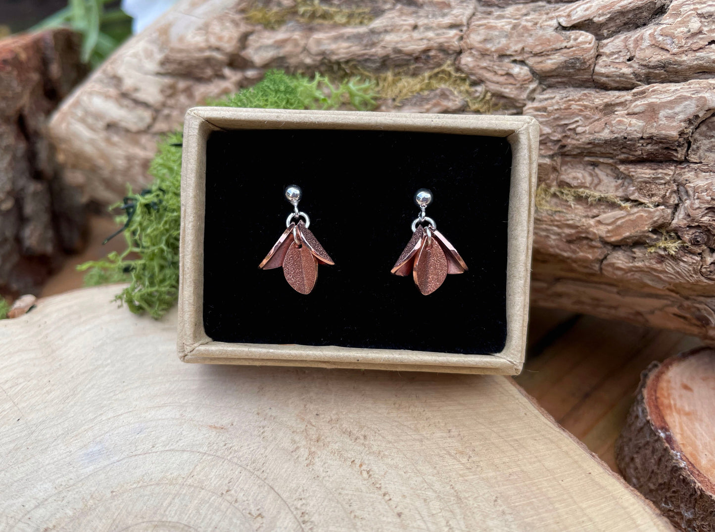 Copper Bluebell Earrings by Curious Magpie Jewellery