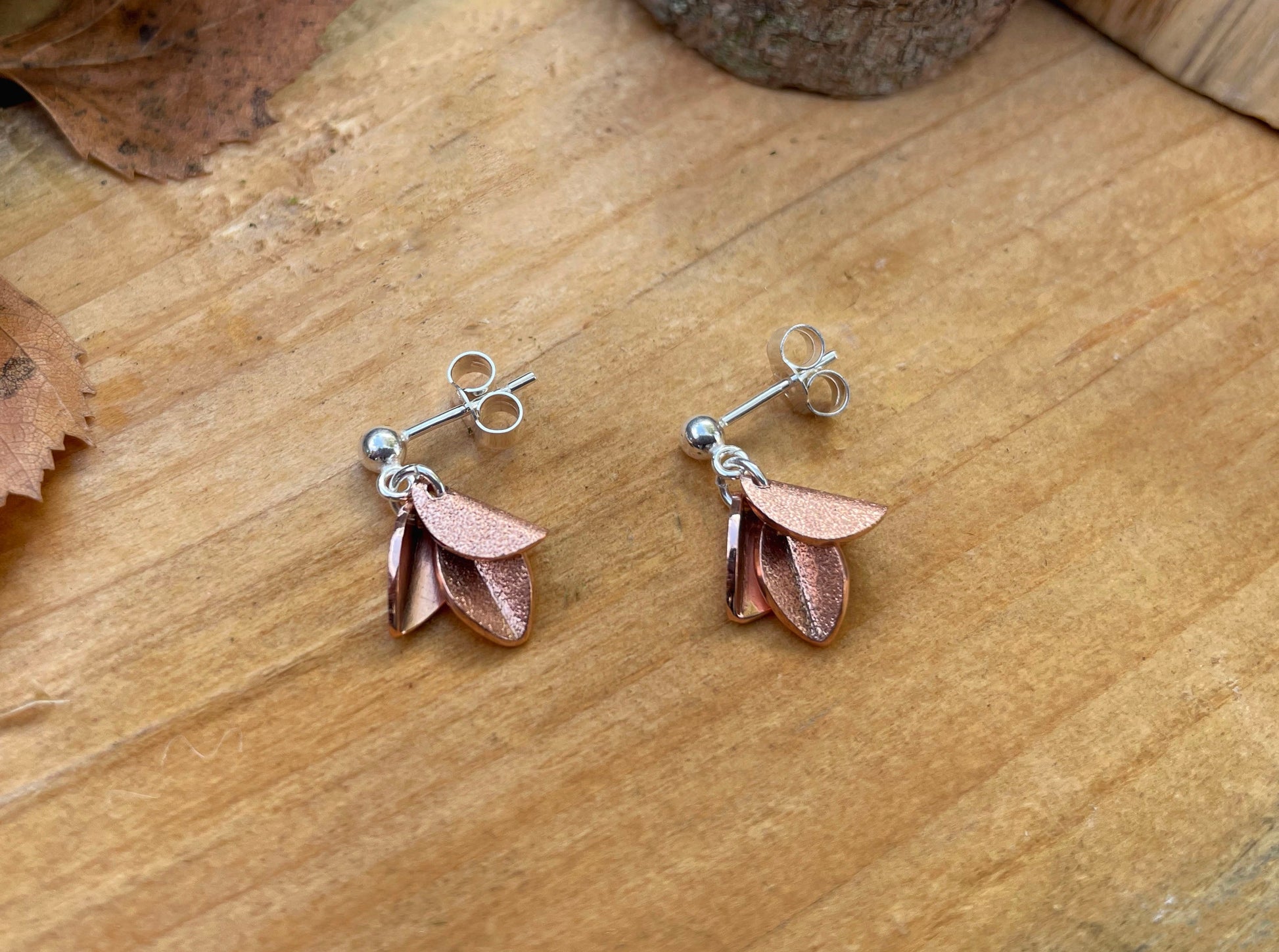 Copper Bluebell Earrings by Curious Magpie Jewellery