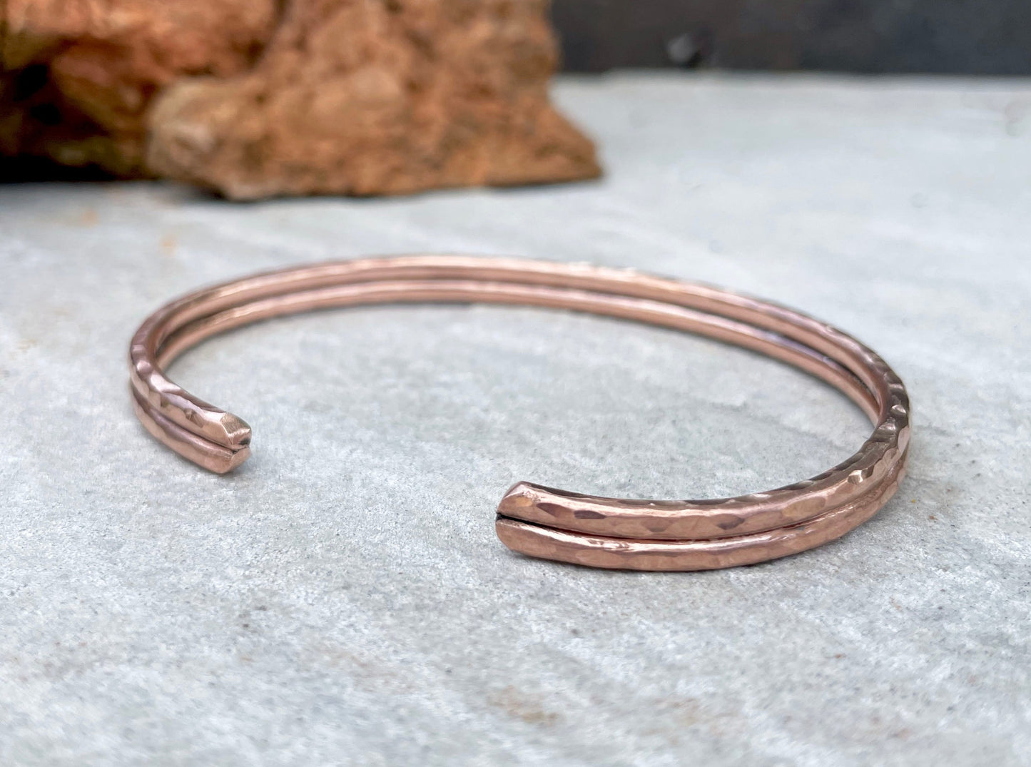 Copper Red Rock Cuff Bangle by Curious Magpie Jewellery