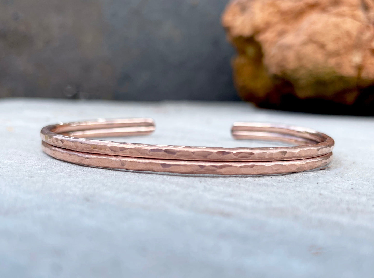 Copper Red Rock Cuff Bangle by Curious Magpie Jewellery