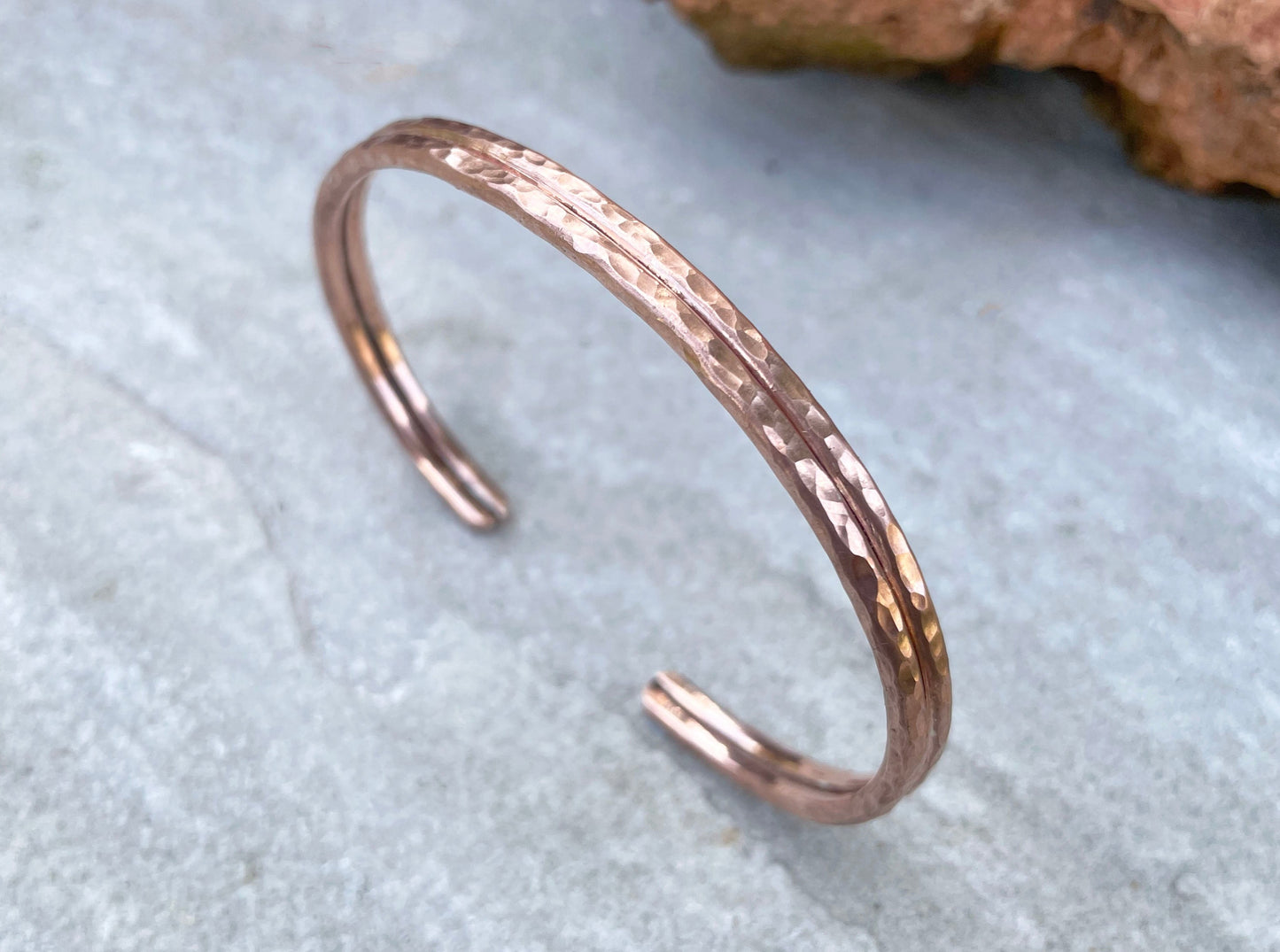 Copper Red Rock Cuff Bangle by Curious Magpie Jewellery