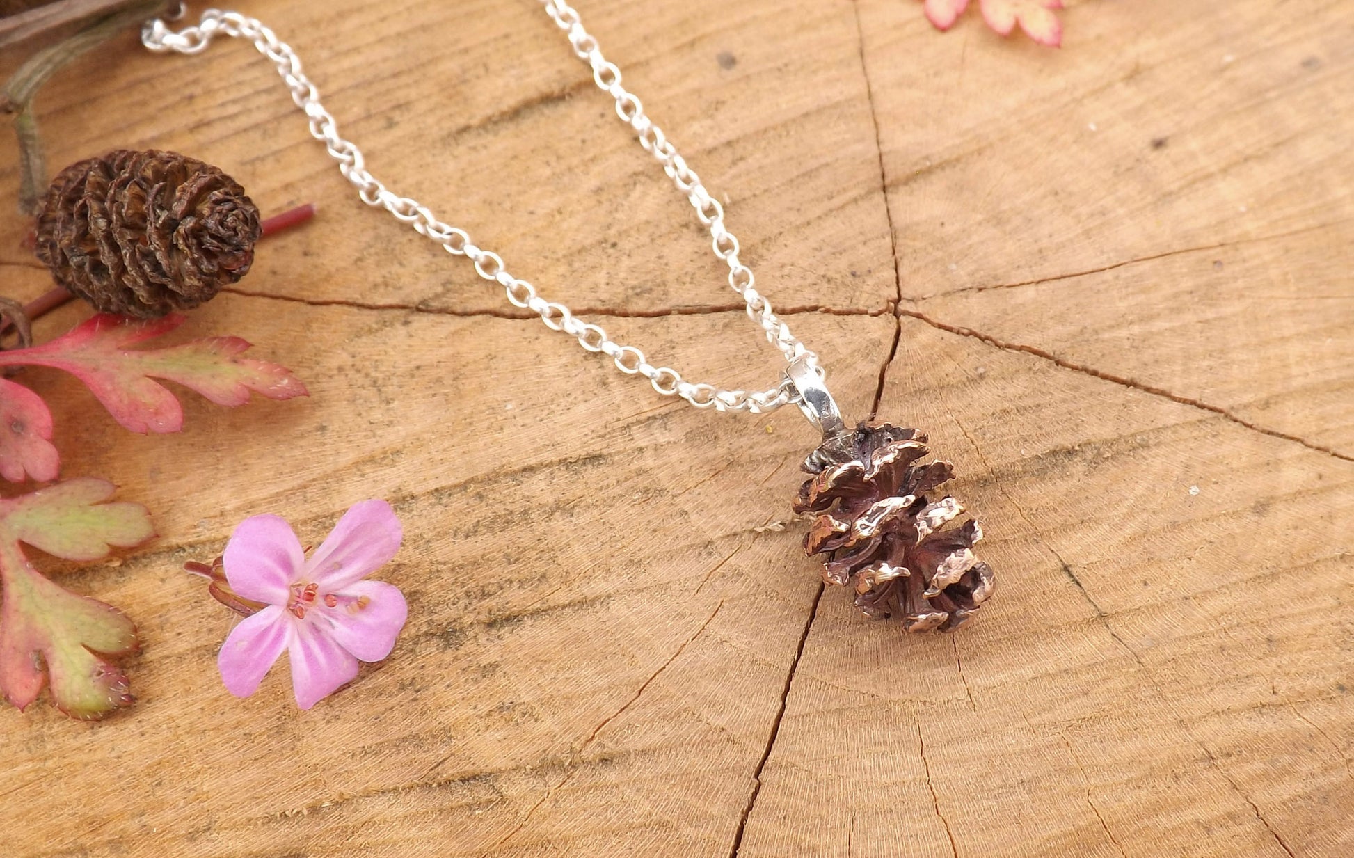 Copper Pinecone Necklace - Curious Magpie Jewellery - 3