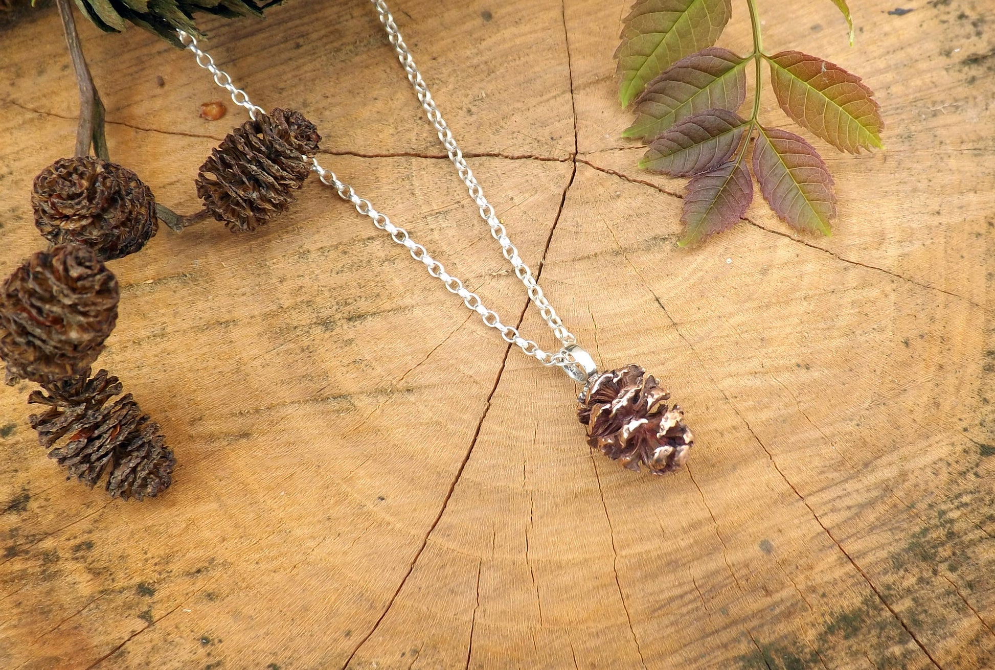 Copper Pinecone Necklace - Curious Magpie Jewellery - 4
