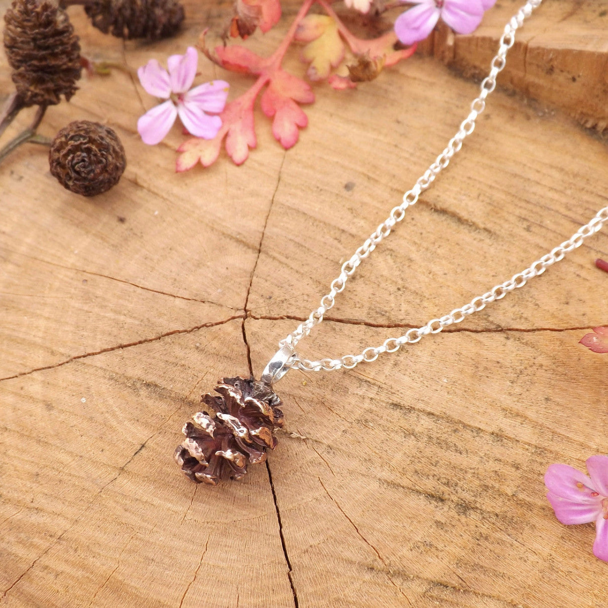 Copper Pinecone Necklace - Curious Magpie Jewellery - 1