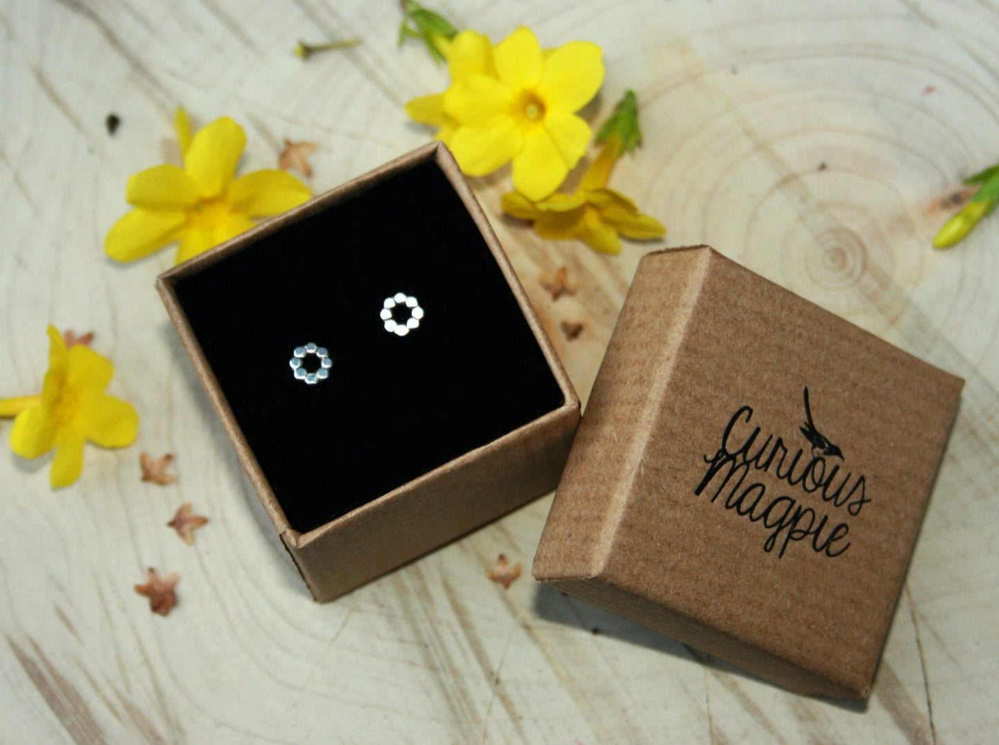 Silver Berry Stud Earrings - Curious Magpie Jewellery - 5