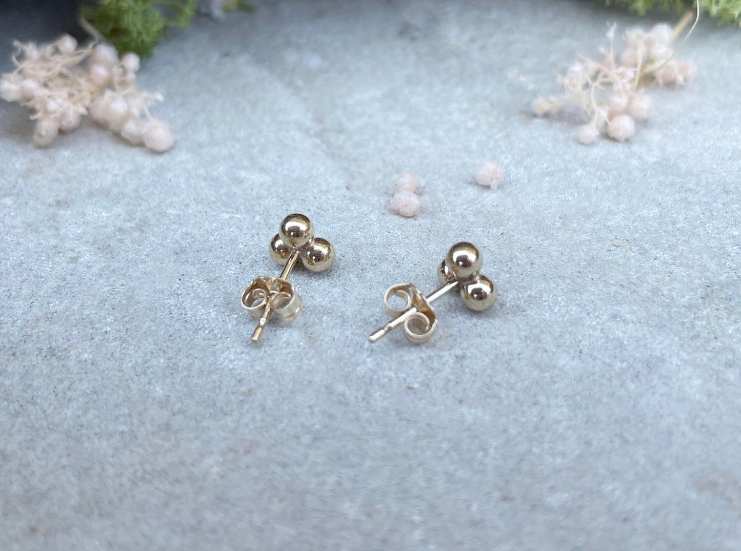 Gold Berry Trio Earrings by Curious Magpie Jewellery