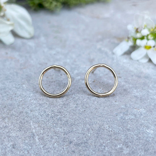 Gold Halo Stud Earrings by Curious Magpie Jewellery