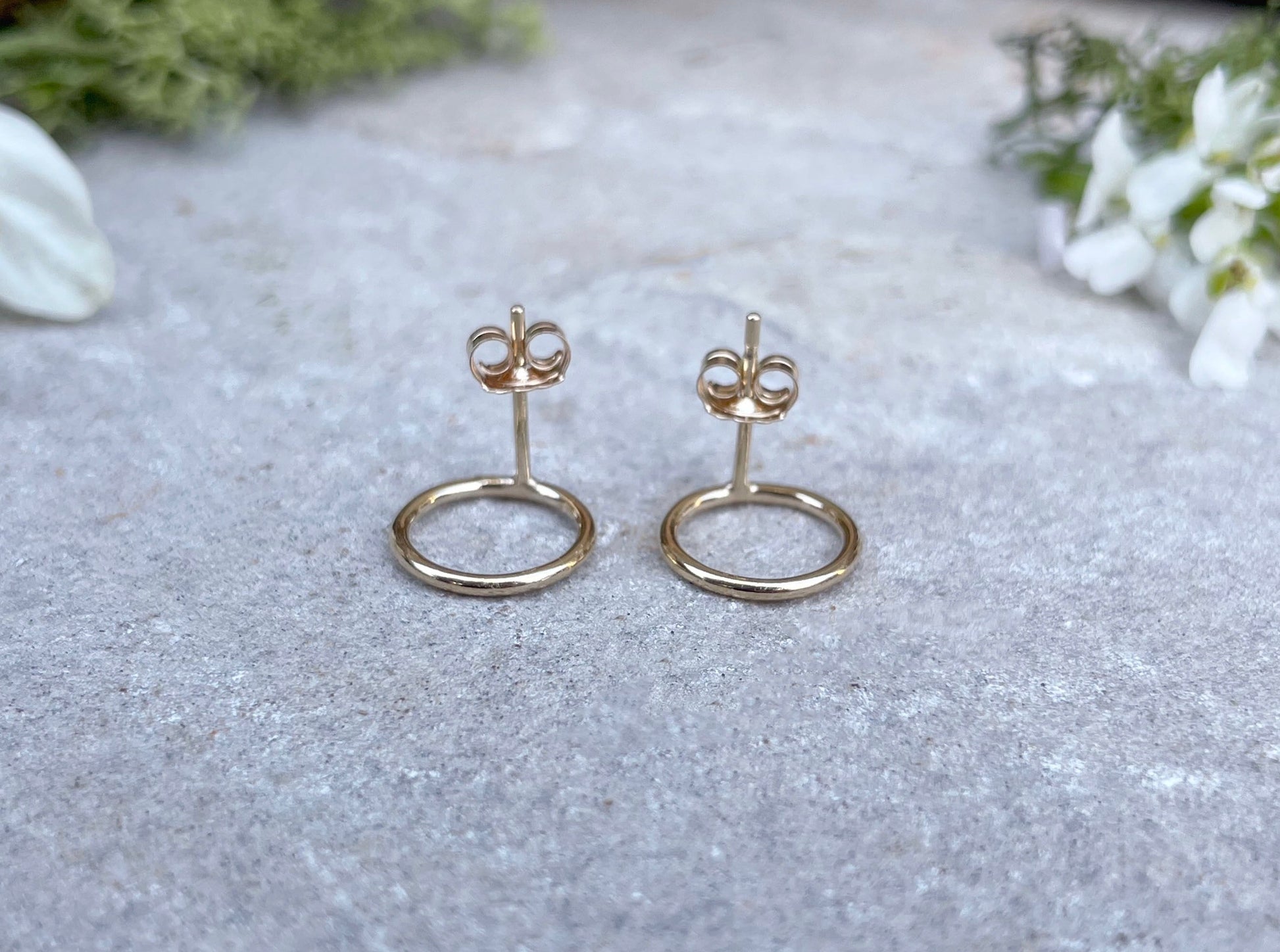 Gold Halo Stud Earrings by Curious Magpie Jewellery