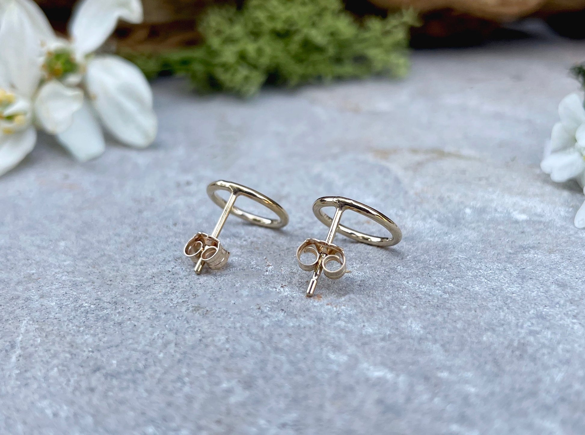 Gold Halo Stud Earrings by Curious Magpie Jewellery
