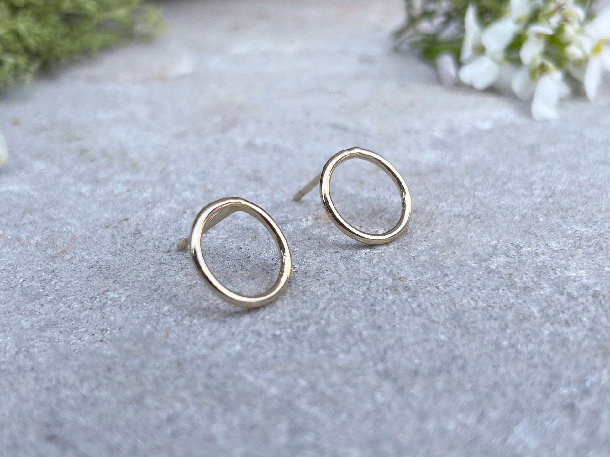 Gold Halo Stud Earrings by Curious Magpie Jewellery