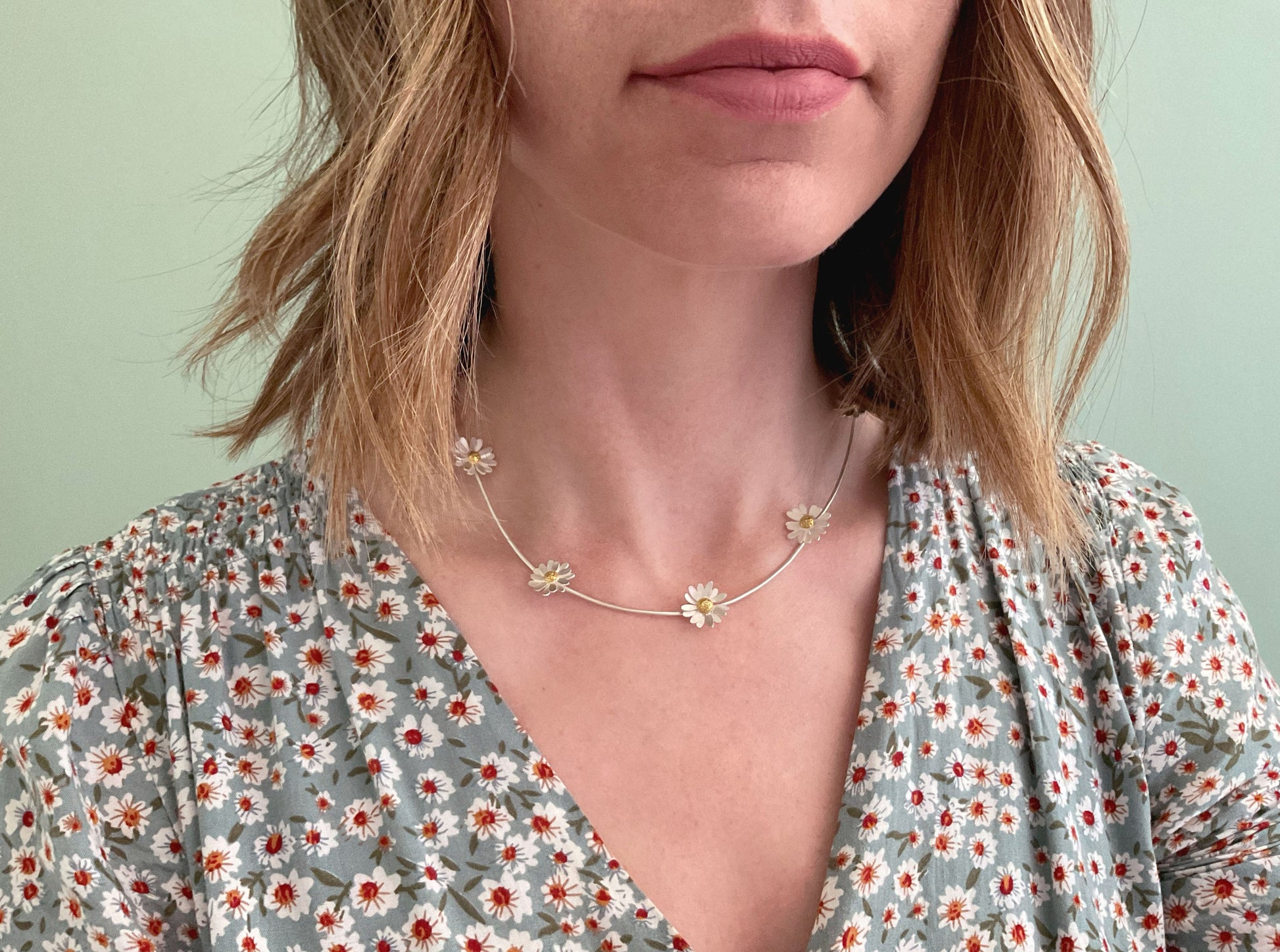 Gold & Silver Daisy Chain Necklace by Curious Magpie Jewellery