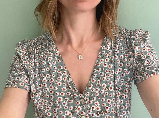 Gold & Silver Daisy Necklace by Curious Magpie Jewellery