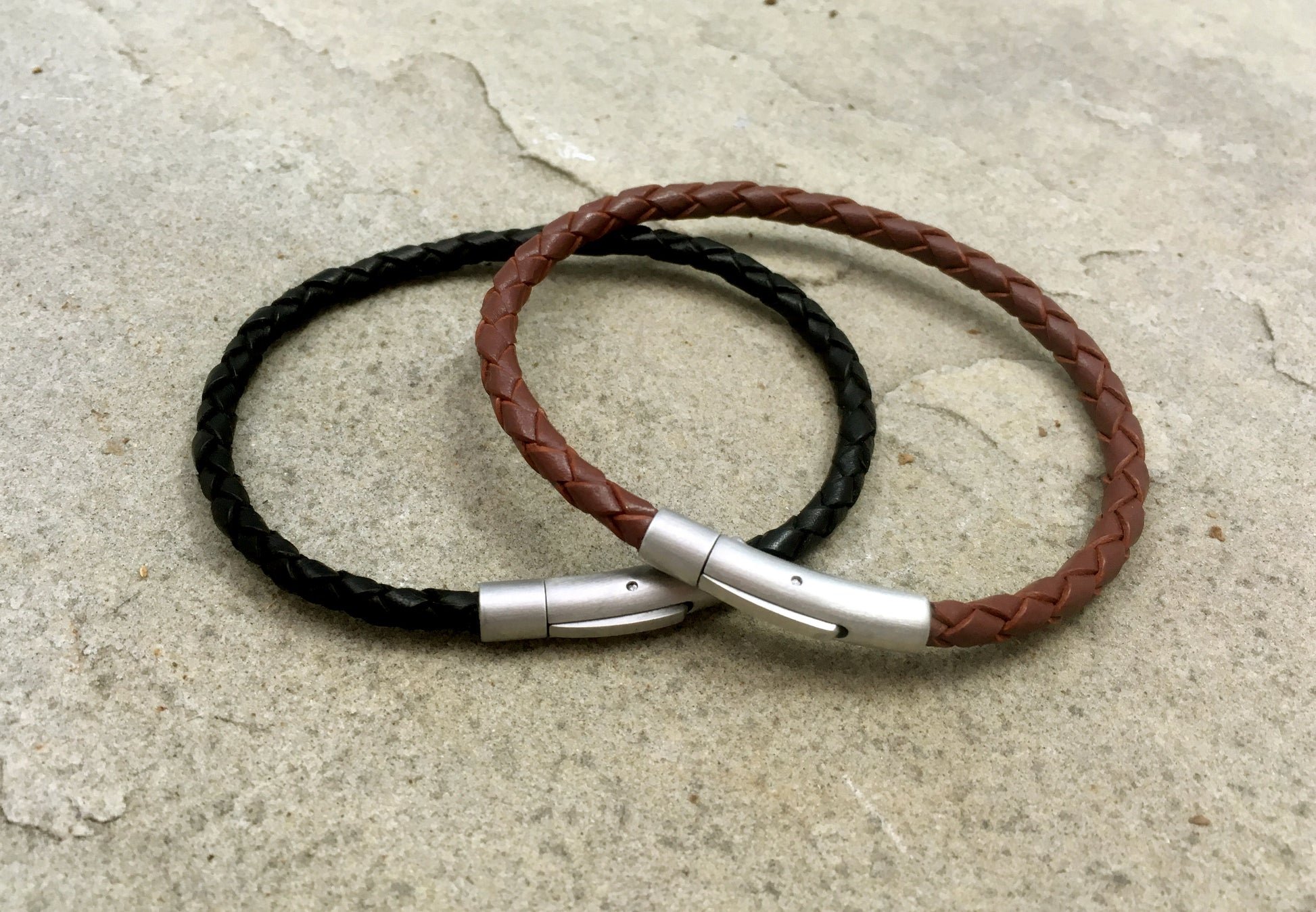 Men's Brown Leather Attexo Bracelet by Curious Magpie Jewellery