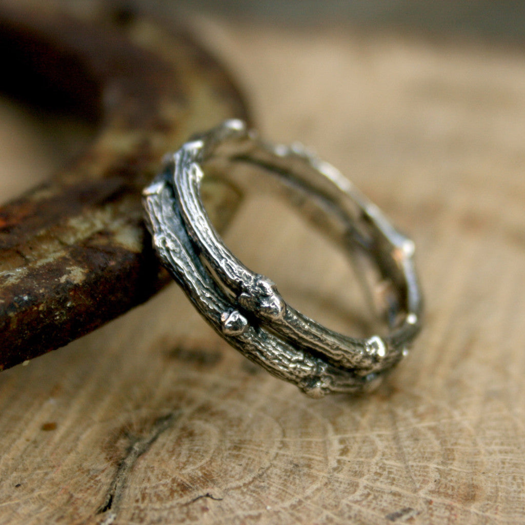 Men's Silver Double Twig Ring - Curious Magpie Jewellery - 1