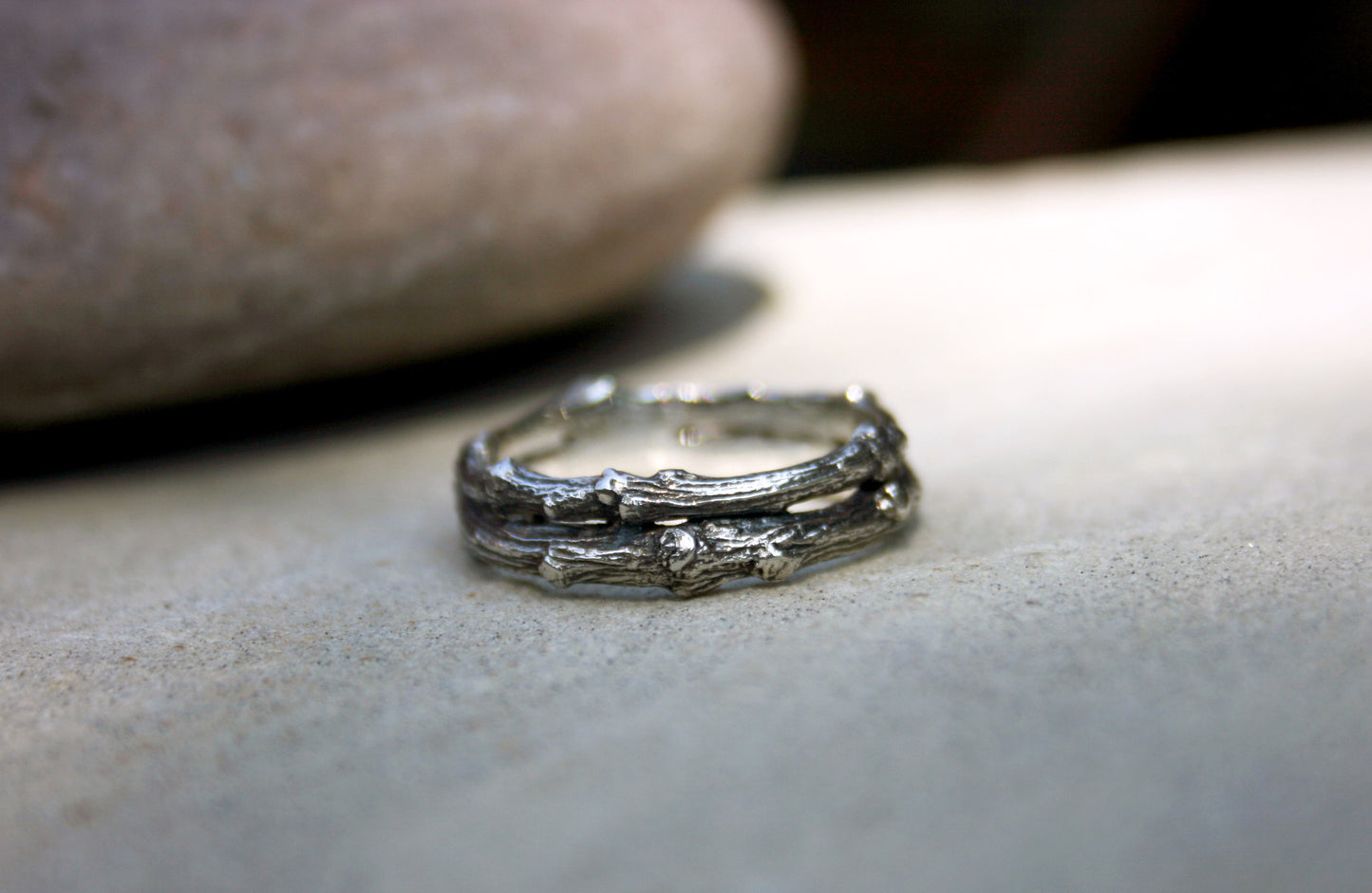 Men's Silver Double Twig Ring - Curious Magpie Jewellery - 5