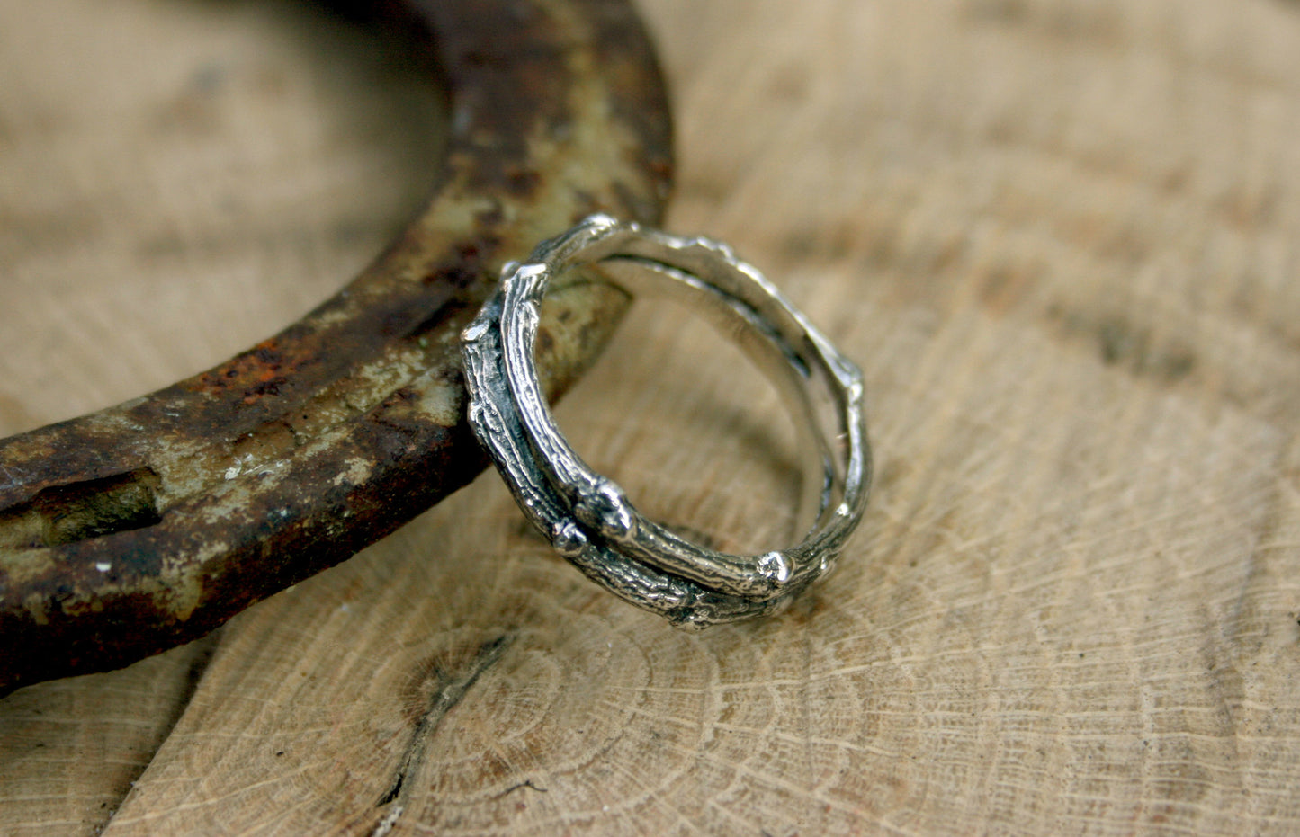 Men's Silver Double Twig Ring - Curious Magpie Jewellery - 4
