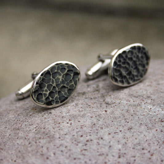 Meteorite Cufflinks - Curious Magpie Jewellery - 1