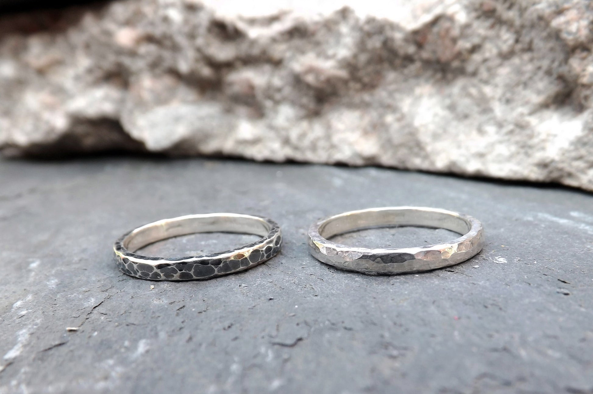 Narrow Silver Meteorite Ring - Curious Magpie Jewellery - 4