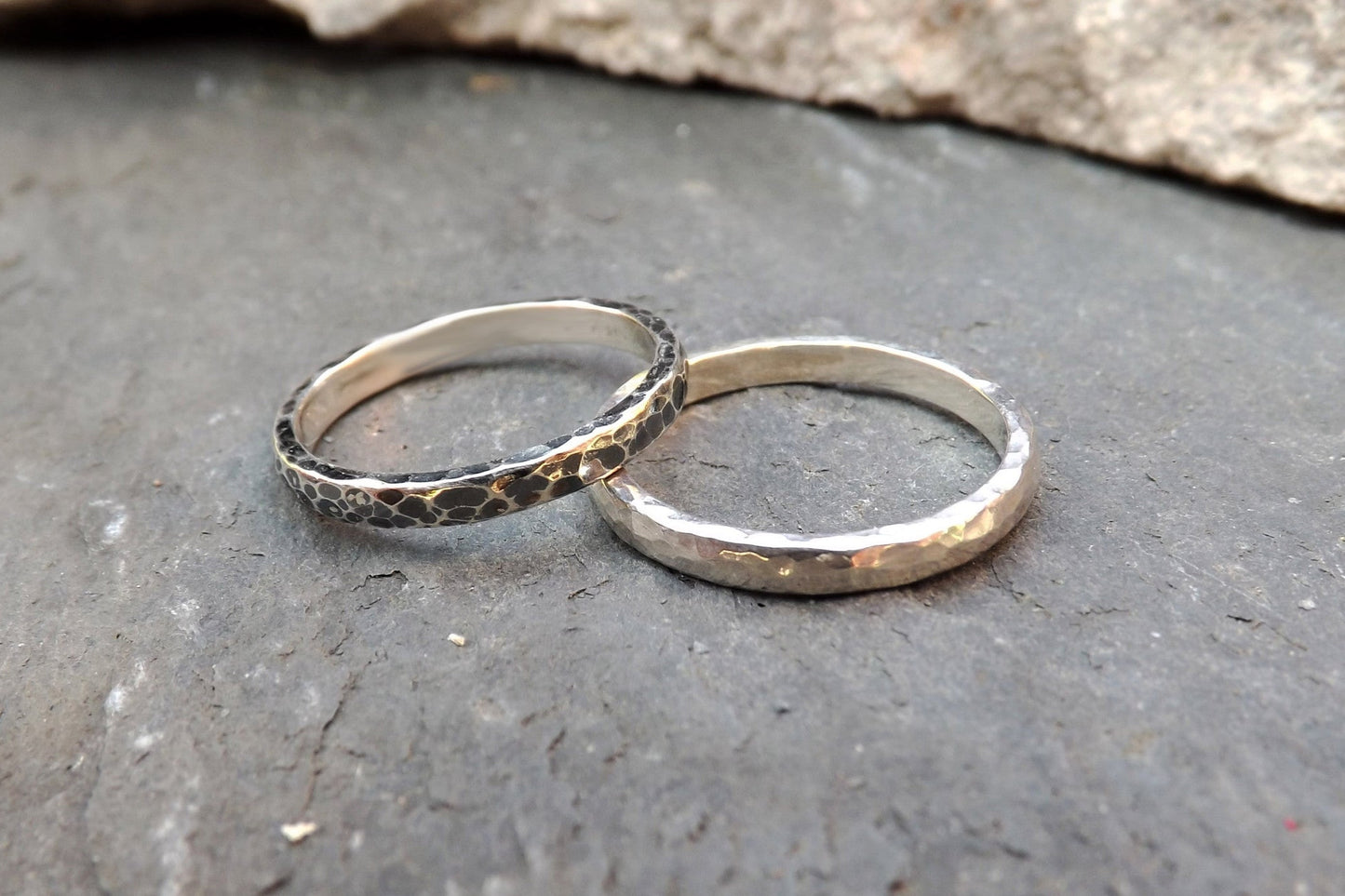 Narrow Silver Meteorite Ring - Curious Magpie Jewellery - 3