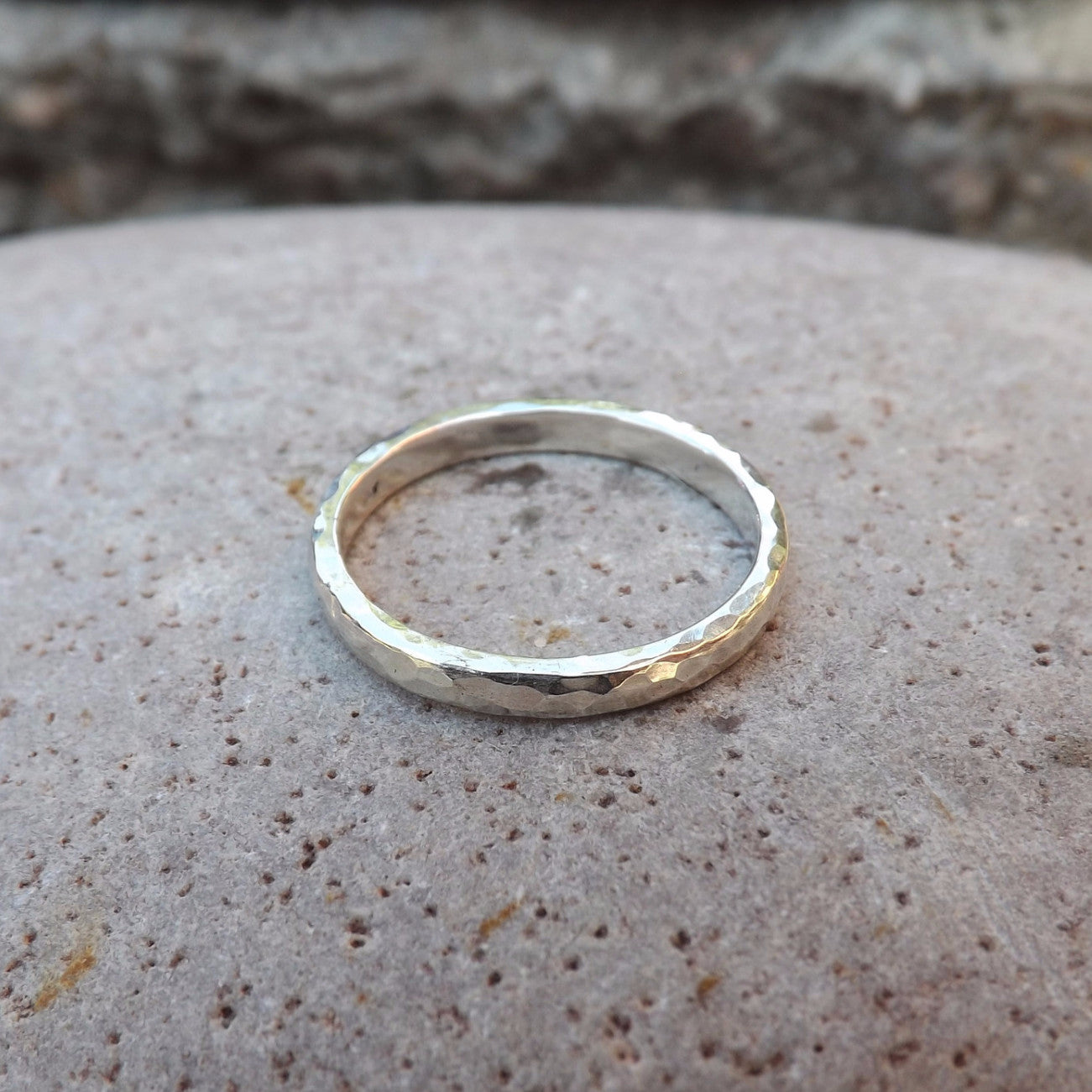 Narrow Silver Meteorite Ring - Curious Magpie Jewellery - 1