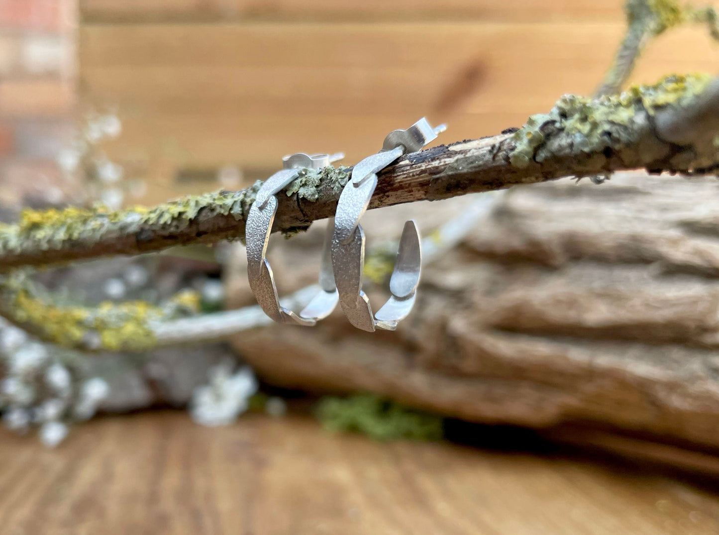 Petal Echo Half Hoop Earrings by Curious Magpie Jewellery