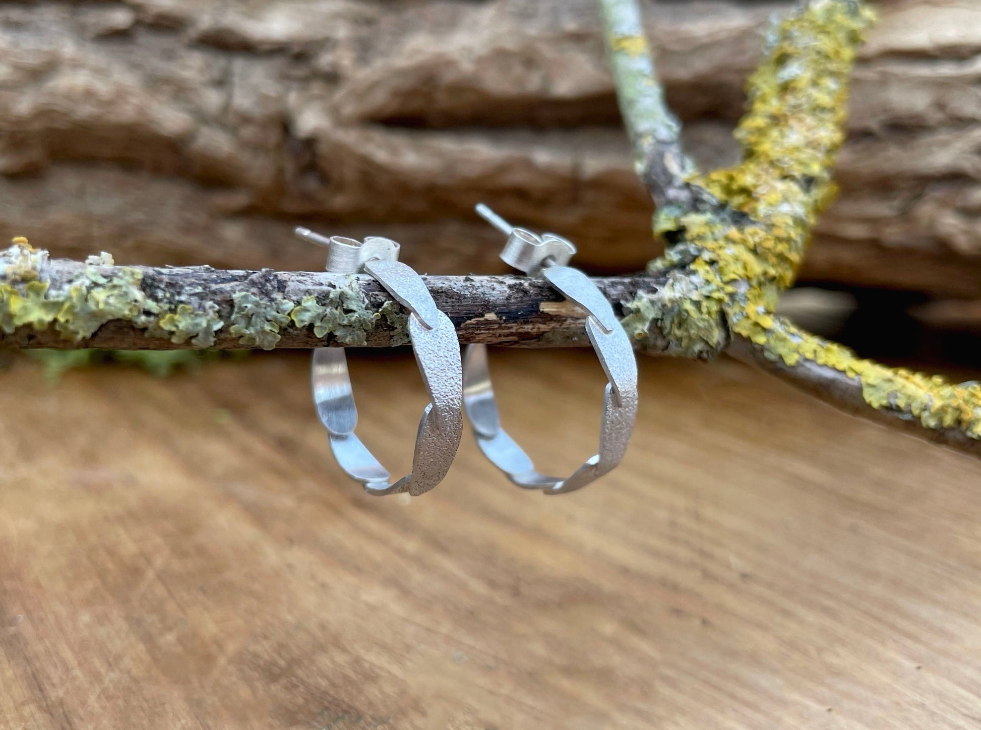 Petal Echo Half Hoop Earrings by Curious Magpie Jewellery